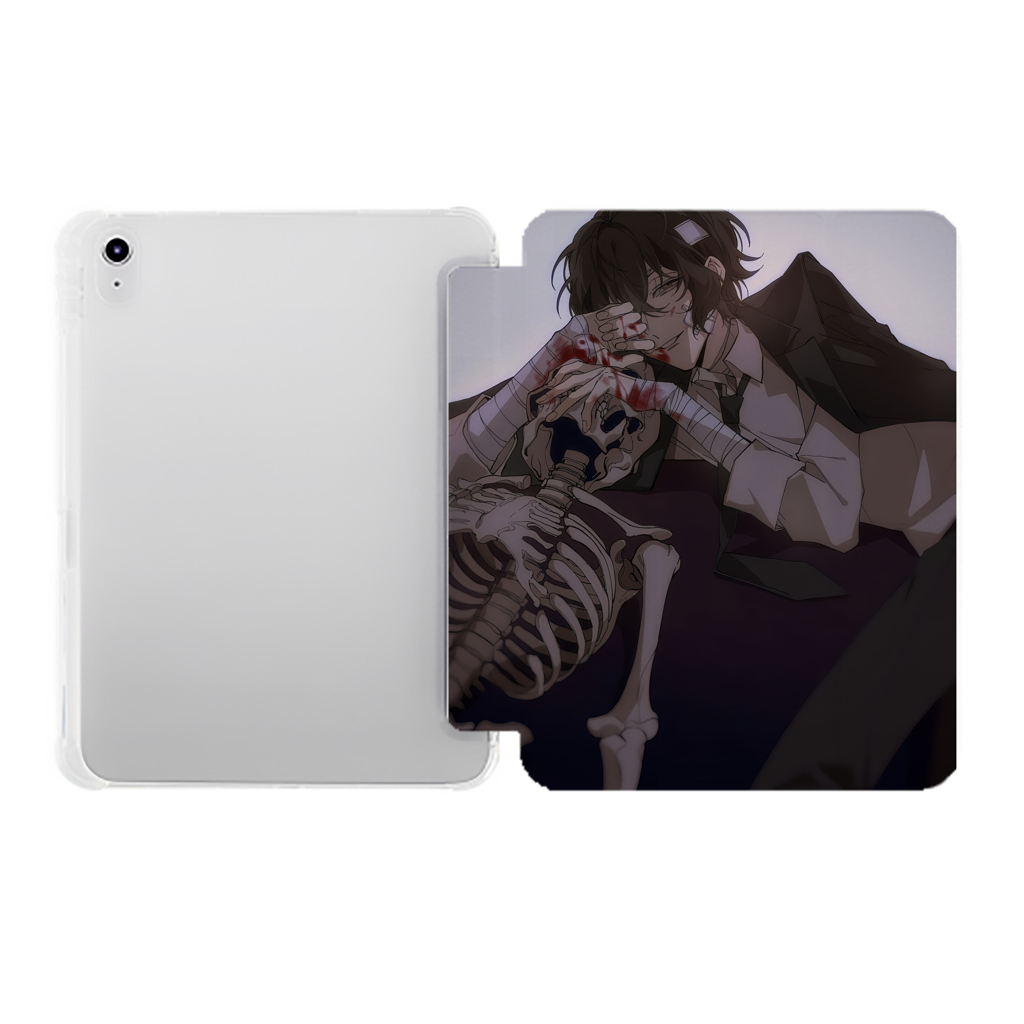 （画像用） 文豪ストレイドッグス Bungo Stray Dogs IPad ケース ペン収納付き 三つ折りスタンド PUレザー×シリコン 対応機種9.5/10.5/10.9インチ
